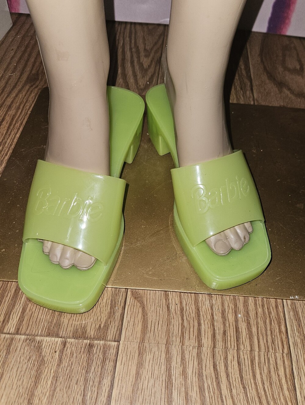 Barbie Bright Lime Green Slide Heels